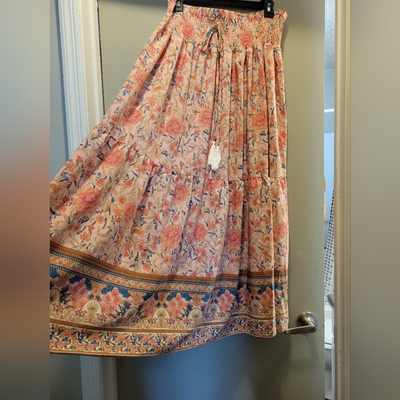 Dresses & Skirts - Floral Bohemian Skirt - Pink and Orange Ladies sz XXL